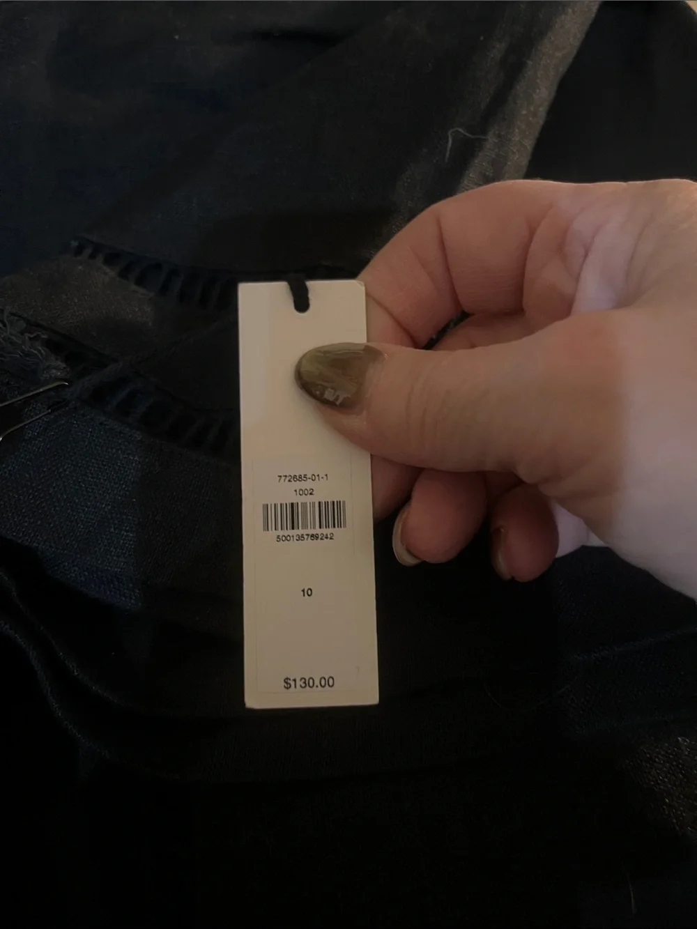 NWT-Banana Republic Black Linen Pant, Size 10